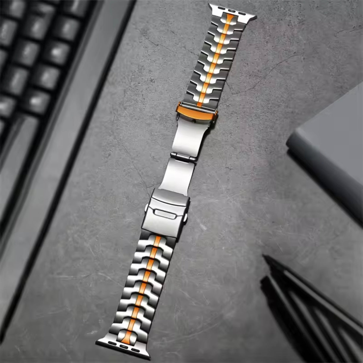 Stainless Steel Watch Band – Fits Apple Watch 6, 7, 8, 9, 10, SE, Ultra Series
