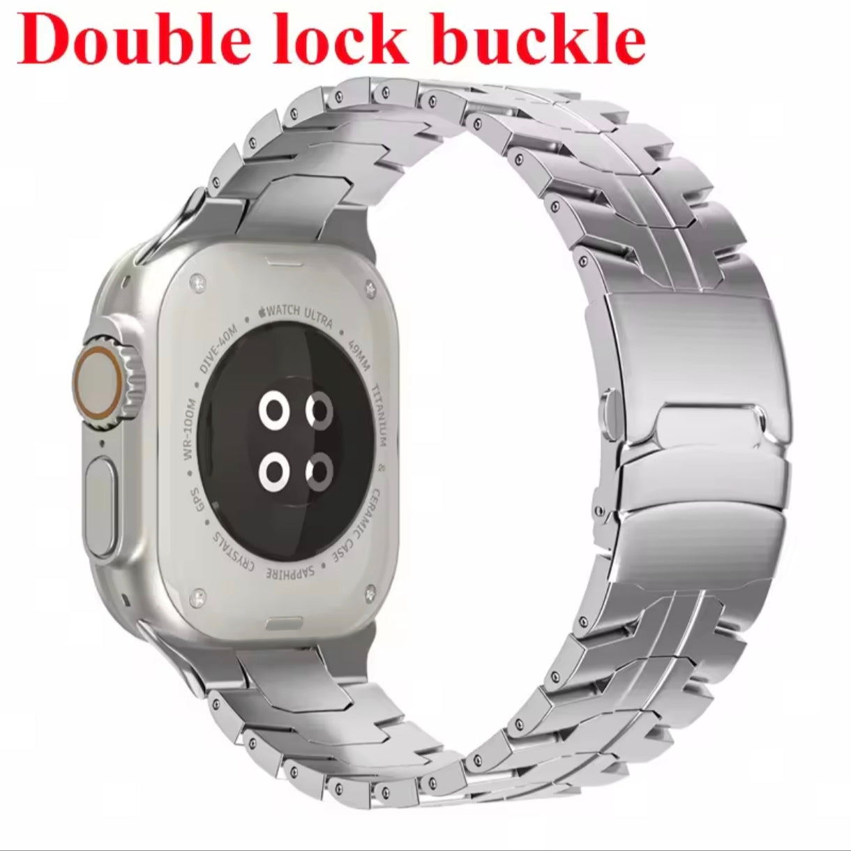 Stainless Steel Watch Band – Fits Apple Watch 6, 7, 8, 9, 10, SE, Ultra Series