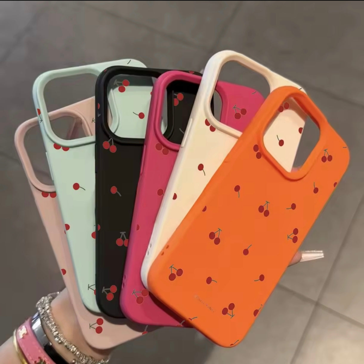 iPhone 12 Pro Max Cherry Printed Silicone Case