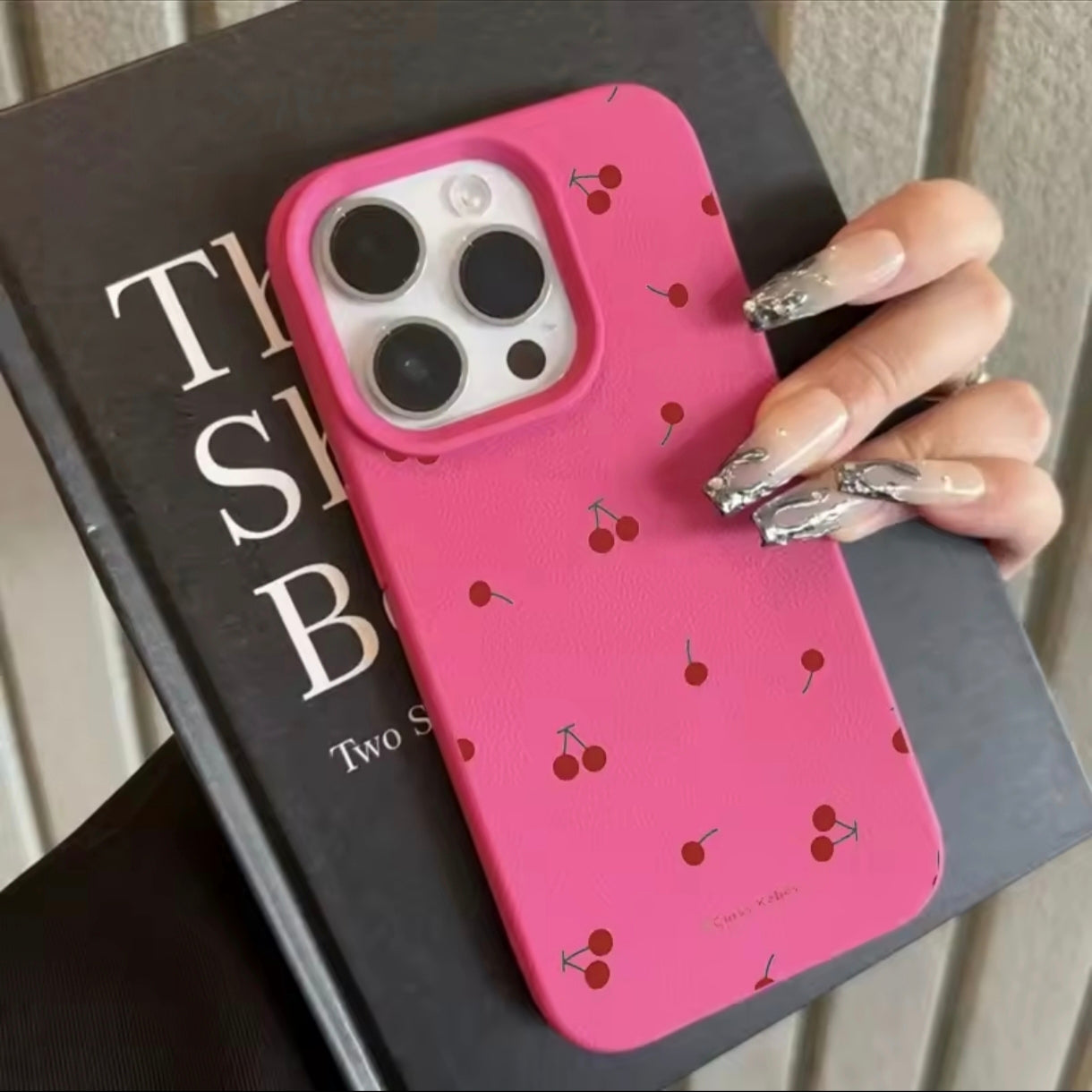 iPhone 12 Pro Max Cherry Printed Silicone Case