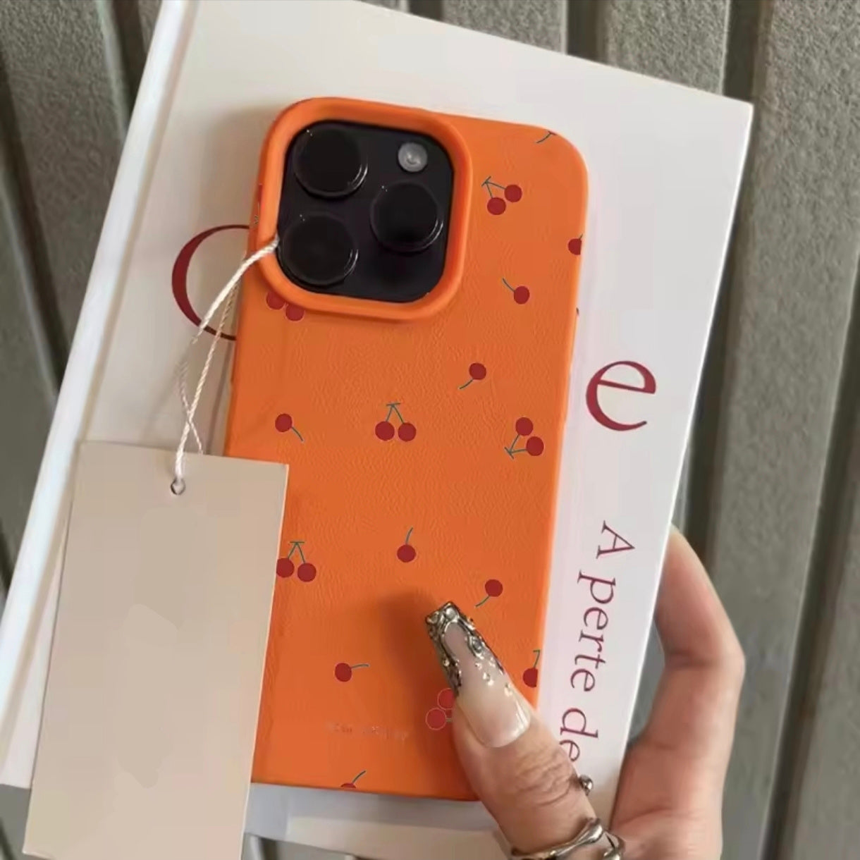 iPhone 12 Pro Max Cherry Printed Silicone Case
