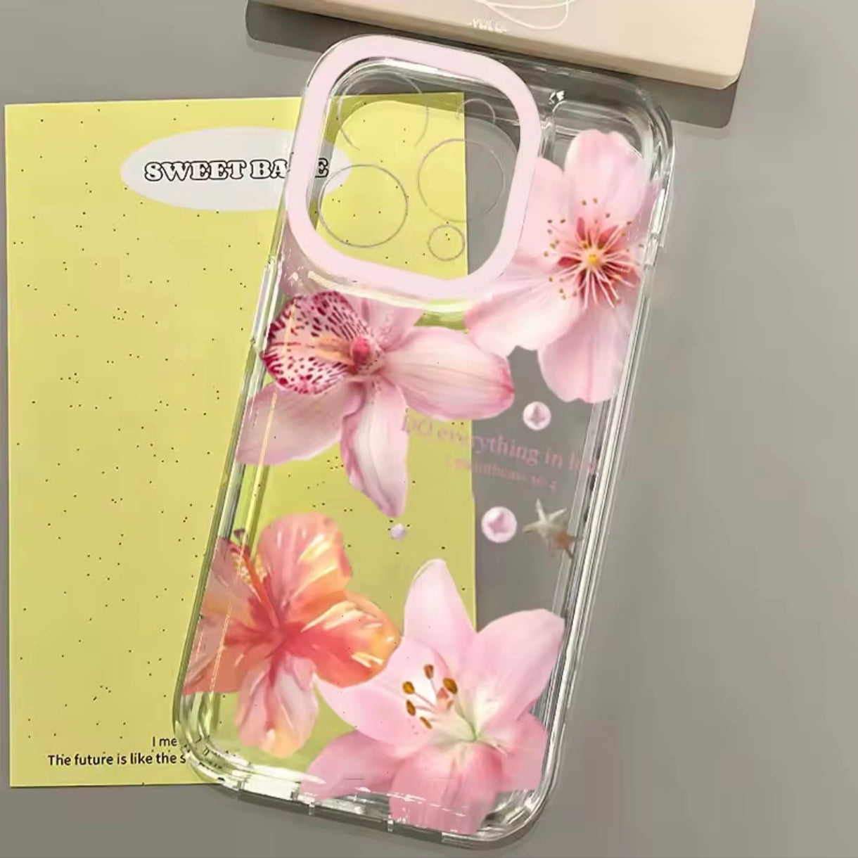 iPhone 12 Pro Max Flowers Print Clear Case