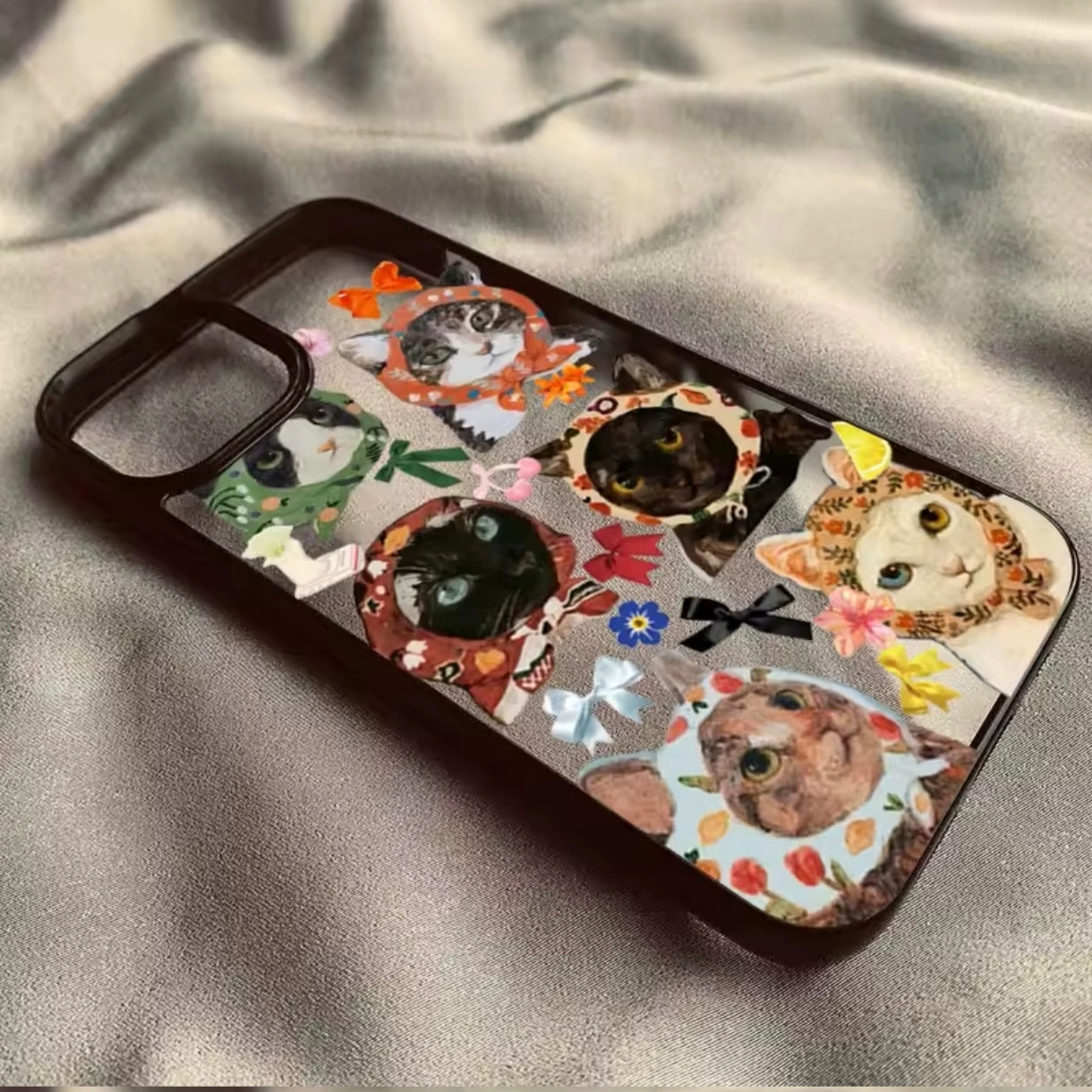iPhone 12 pro Max Colourful Cat design clear case