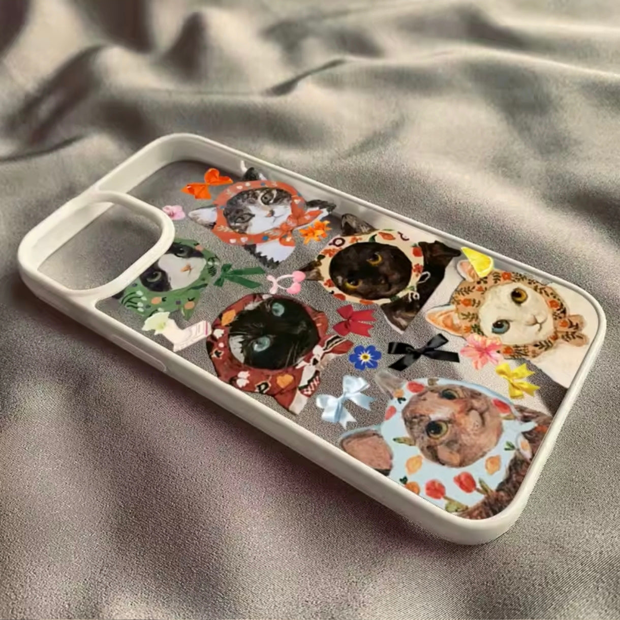 iPhone 12 pro Max Colourful Cat design clear case
