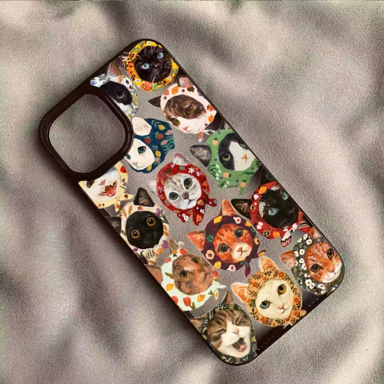 iPhone 12 pro Max Colourful Cat design clear case