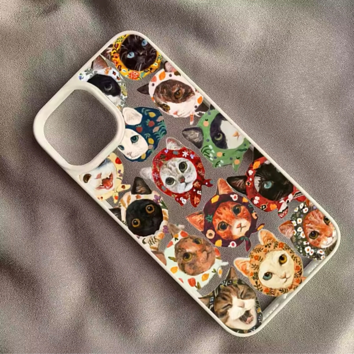 iPhone 12 pro Max Colourful Cat design clear case