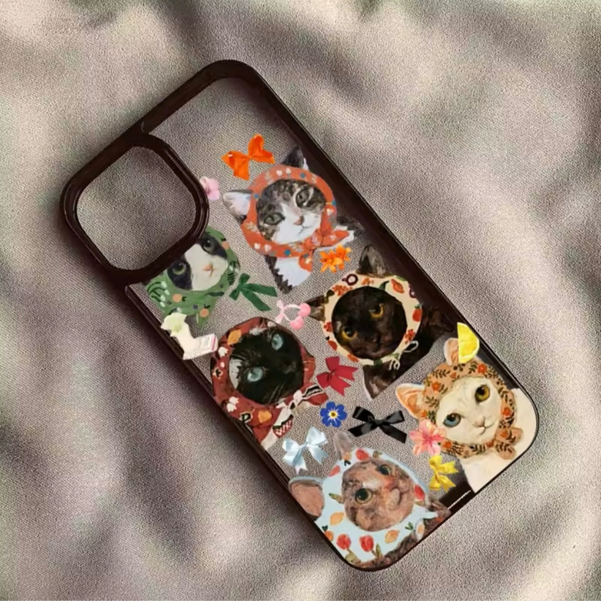 iPhone 12 pro Max Colourful Cat design clear case