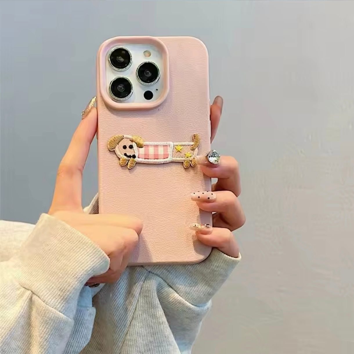 iPhone 12 Pro Max 3D Embroidery Dog Case