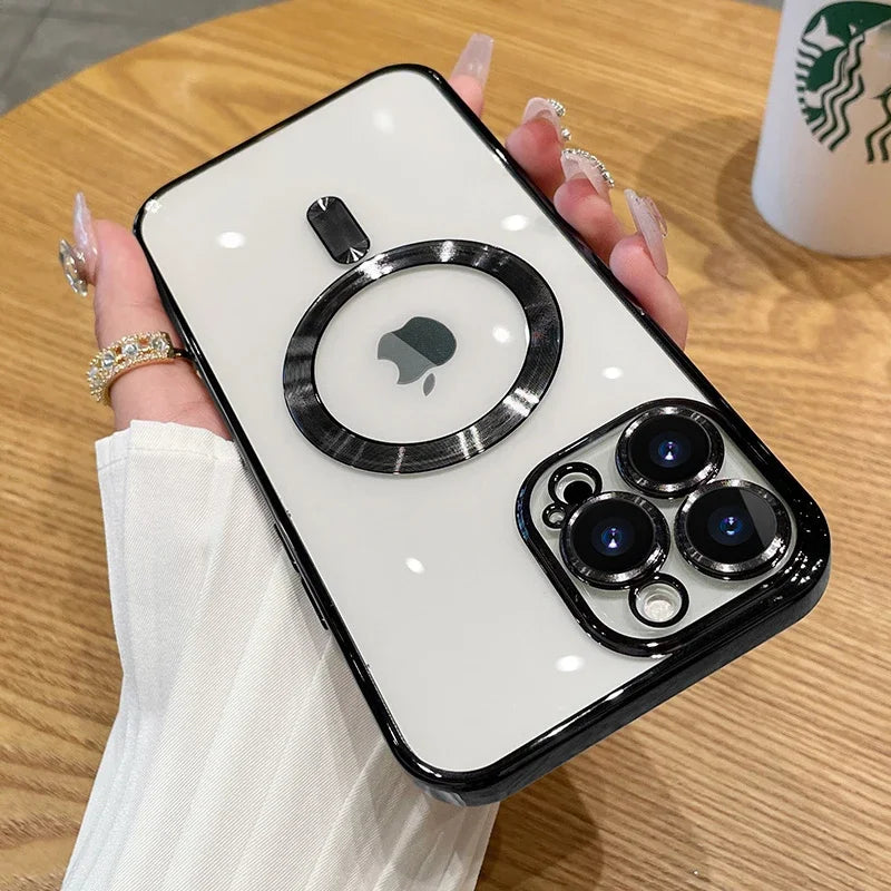 iPhone Transparent Case – Magnetic & Lens Protector