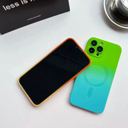 iPhone 14 Pro Max Silicone Case – Colorful Gradient, MagSafe Compatible