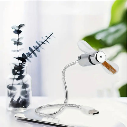 USB Clock Fan 2-Pack – LED Time Display Portable Cooling Fan