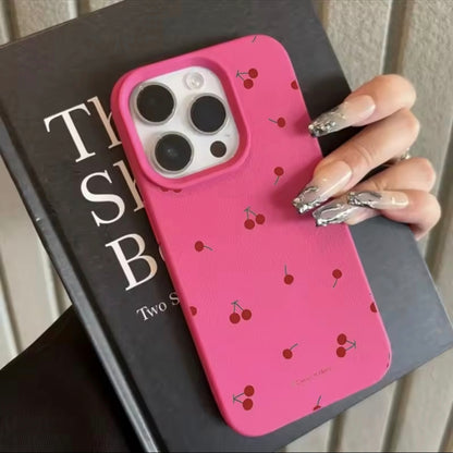 iPhone 12 Pro Max Cherry Printed Silicone Case