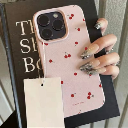 iPhone 12 Pro Max Cherry Printed Silicone Case