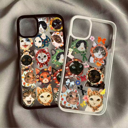 iPhone 12 pro Max Colourful Cat design clear case