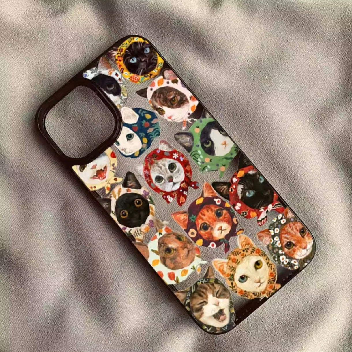 iPhone 12 pro Max Colourful Cat design clear case