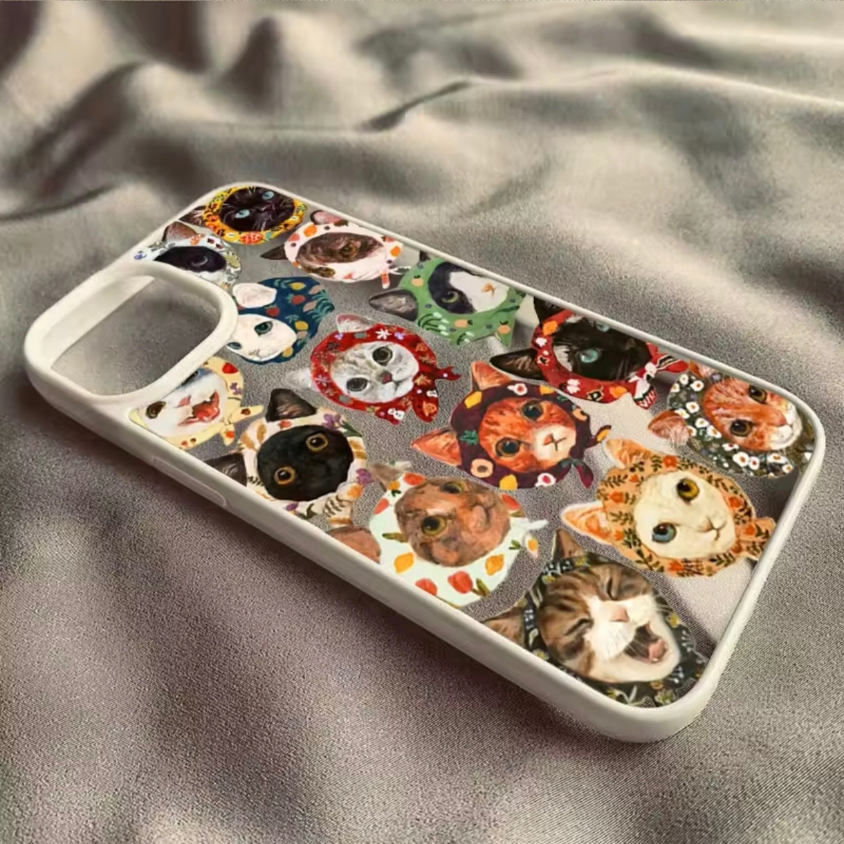 iPhone 12 pro Max Colourful Cat design clear case