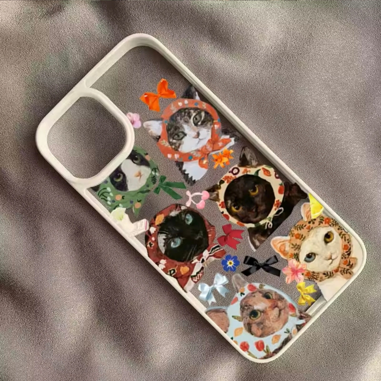 iPhone 12 pro Max Colourful Cat design clear case
