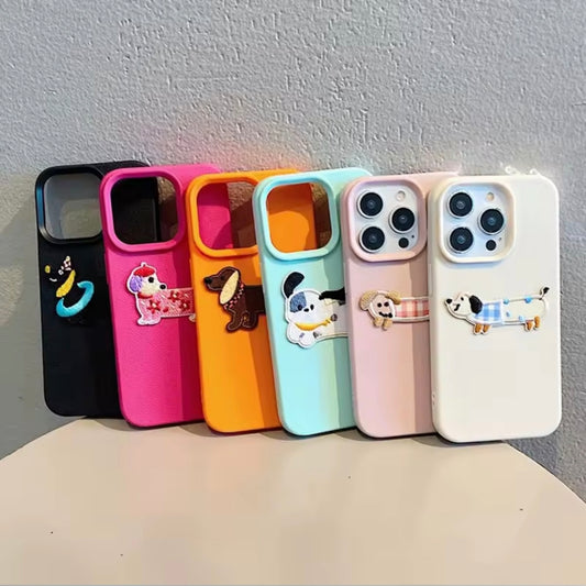 iPhone 12 Pro Max 3D Embroidery Dog Case