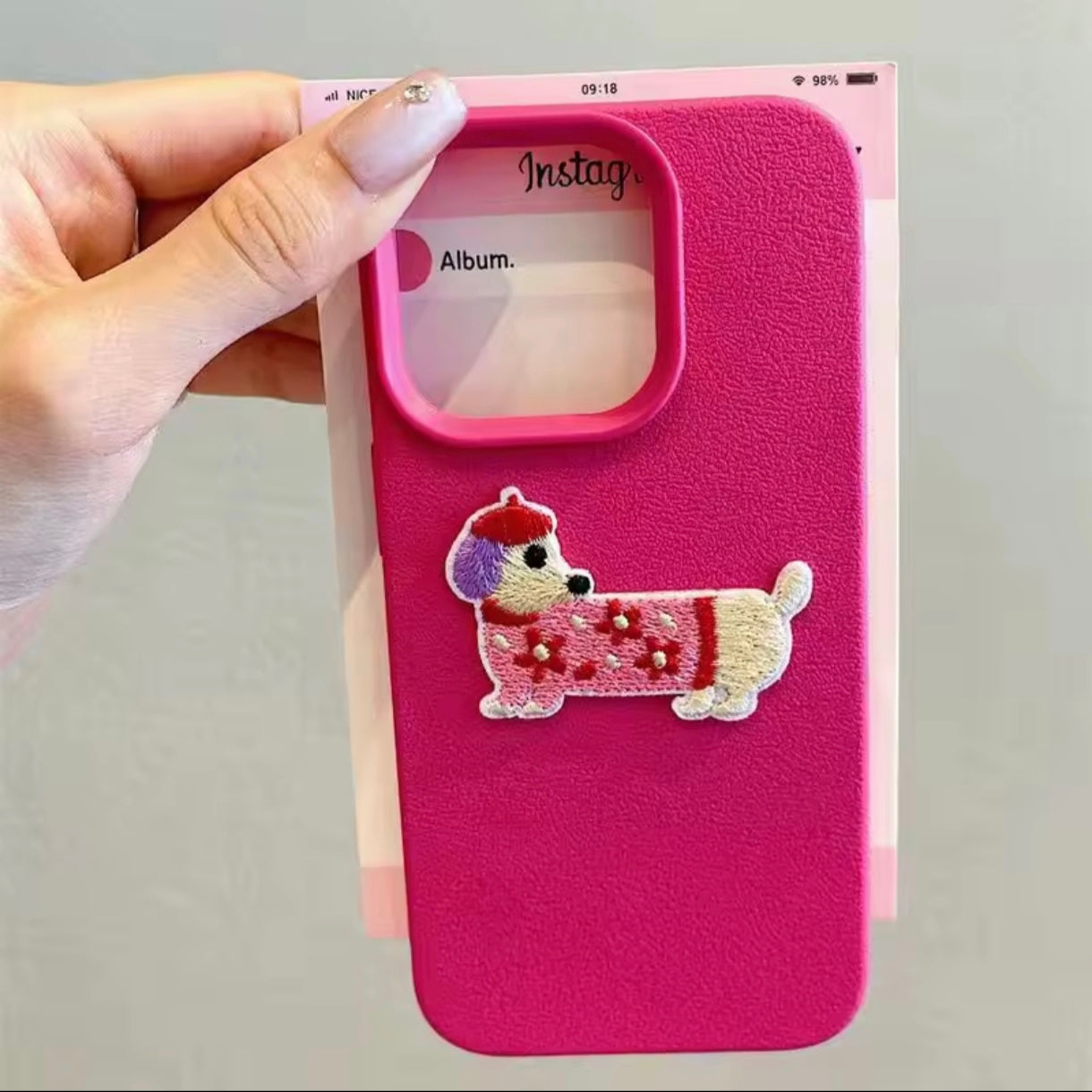 iPhone 12 Pro Max 3D Embroidery Dog Case