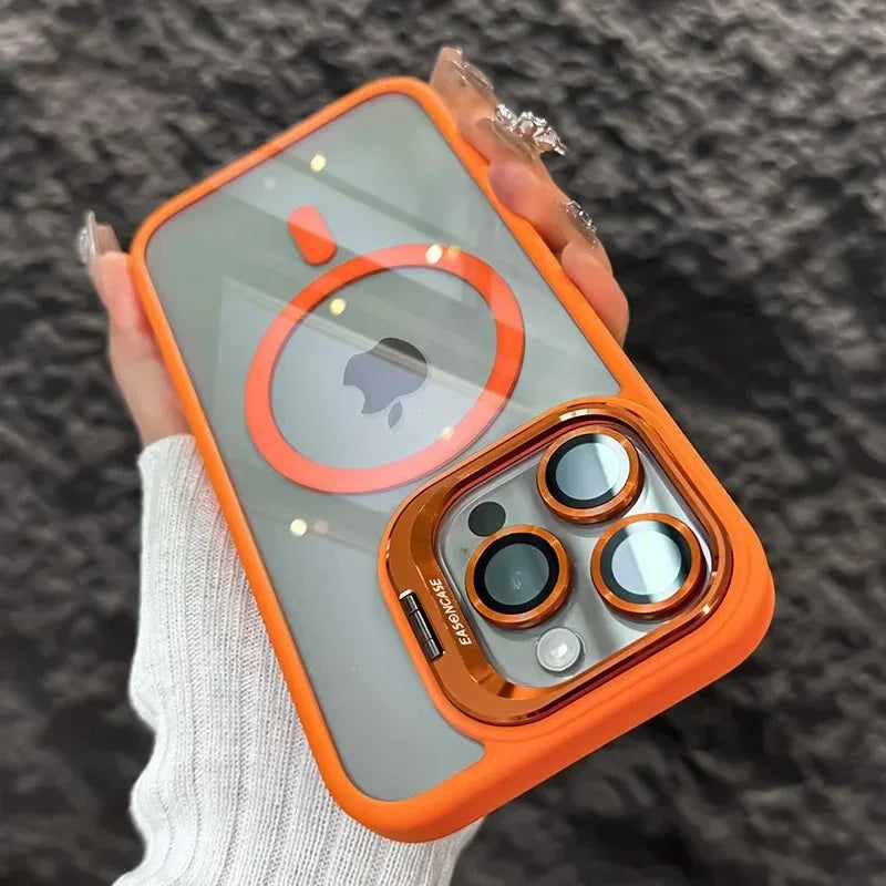 Magnetic Transparent Silicone iPhone Case – Lens Protection & Wireless Charging | For iPhone 13–16